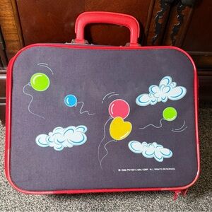 Vintage Peter's Bag Corp Clouds Suitcase Canvas Luggage Bag Briefcase 14” X 11”